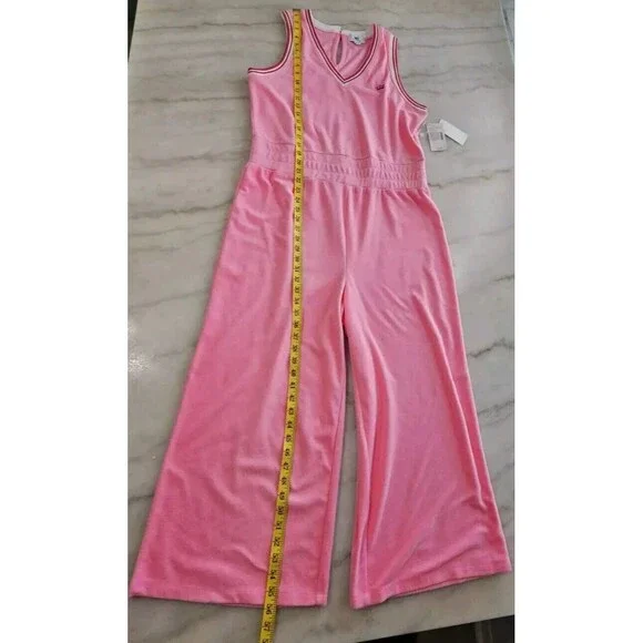 NWT Juicy Couture Light PINK Terry Capri Length Jumpsuit, New - Picture 6 of 16